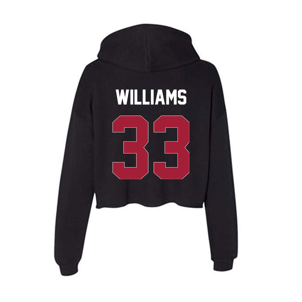 Oklahoma - NCAA Baseball : Isaac Williams - Women's Crop Fleece Hoodie-1