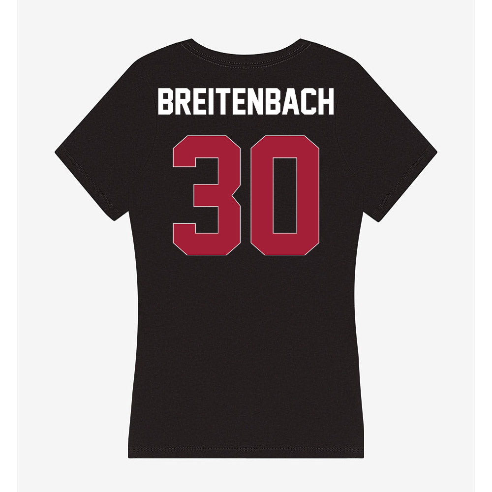 Oklahoma - NCAA Baseball : Finn Breitenbach - Women's V-Neck T-Shirt-1