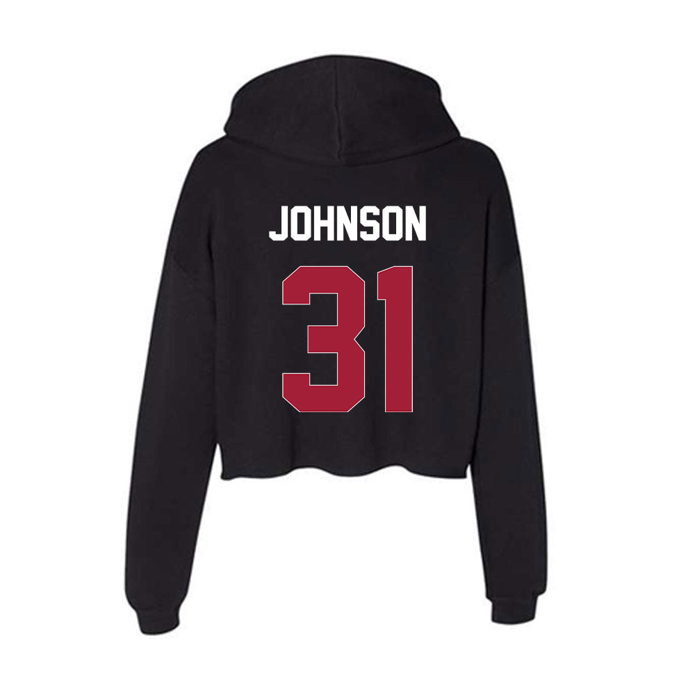 Oklahoma - NCAA Baseball : Cameron Johnson - Women's Crop Fleece Hoodie-1