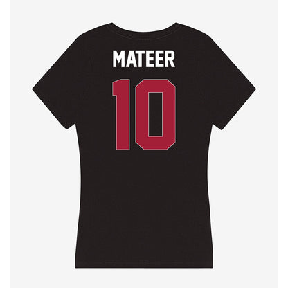 Oklahoma - NCAA Football : John Mateer - Women's V-Neck T-Shirt-1