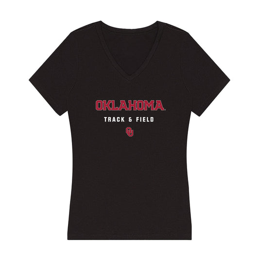 Oklahoma - NCAA Men's Track & Field : Bj Green - Women's V-Neck T-Shirt-0