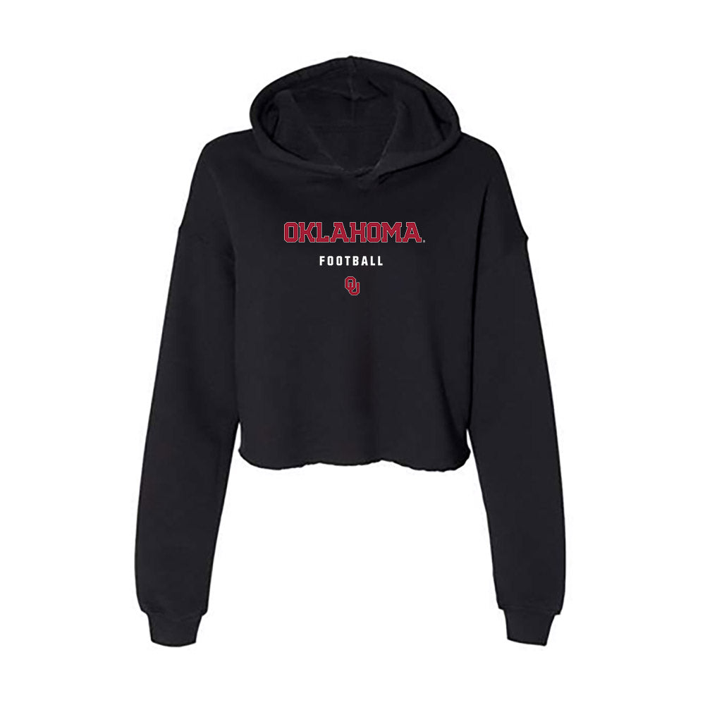 Oklahoma - NCAA Football : Daniel Odom - Women's Crop Fleece Hooded Sweatshirt-0