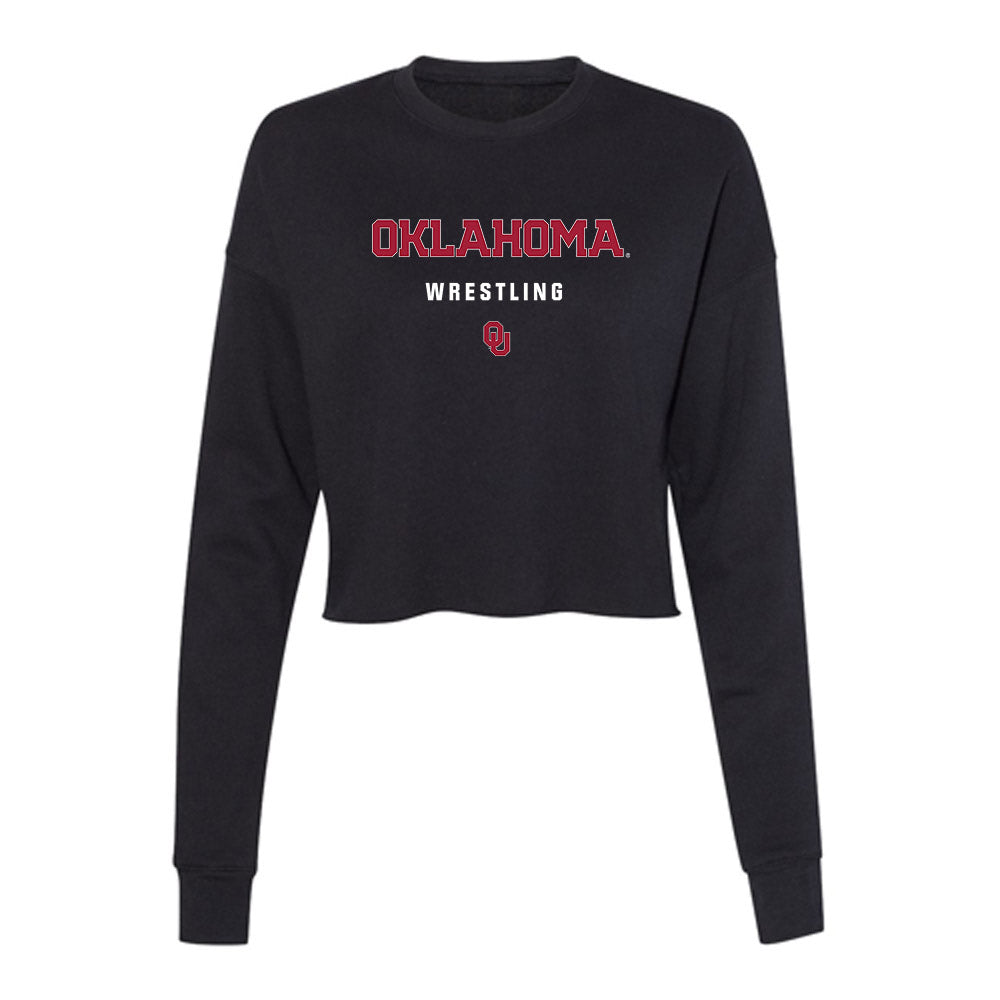 Oklahoma - NCAA Wrestling : Clay Giddens - Women's Cropped Crew Fleece-0
