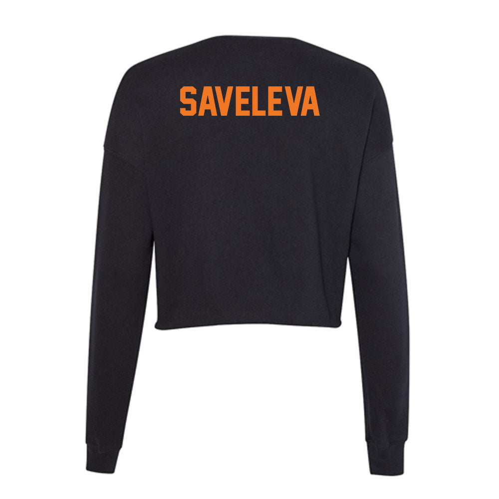 Virginia Tech - NCAA Dance Team : Katya Saveleva - Women's Cropped Crew Fleece-1