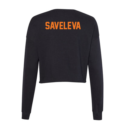 Virginia Tech - NCAA Dance Team : Katya Saveleva - Women's Cropped Crew Fleece-1