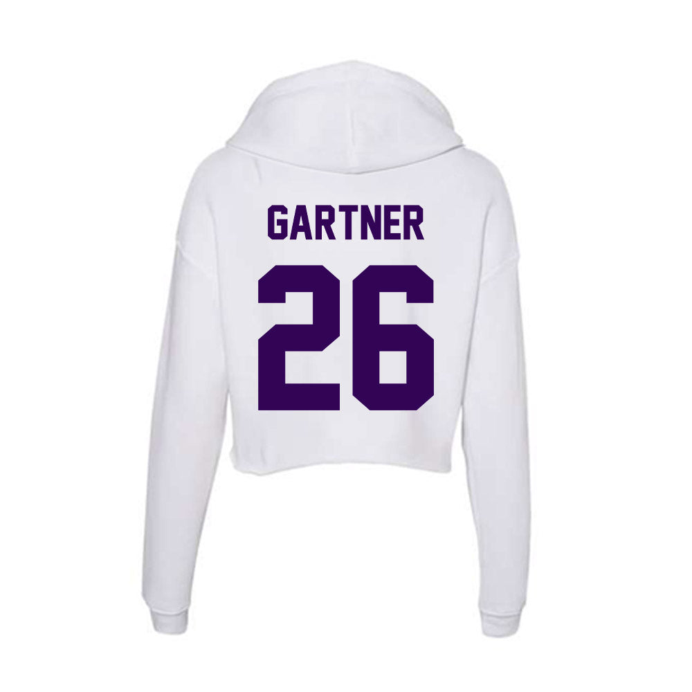 Kansas State - NCAA Baseball : Noah Gartner - Women's Crop Fleece Hoodie-1