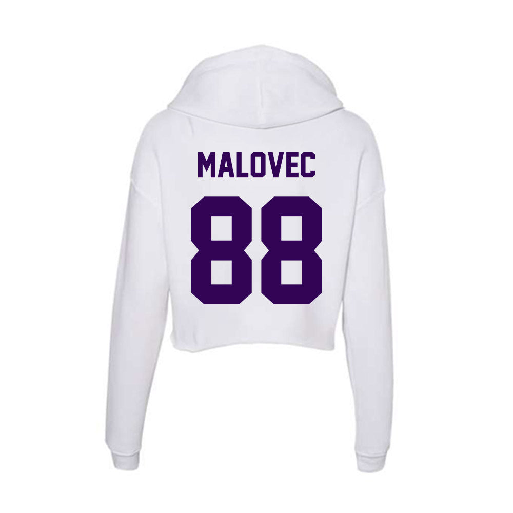 Kansas State - NCAA Men's Basketball : Timotej Malovec - Women's Crop Fleece Hooded Sweatshirt-1