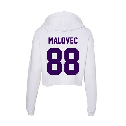 Kansas State - NCAA Men's Basketball : Timotej Malovec - Women's Crop Fleece Hooded Sweatshirt-1