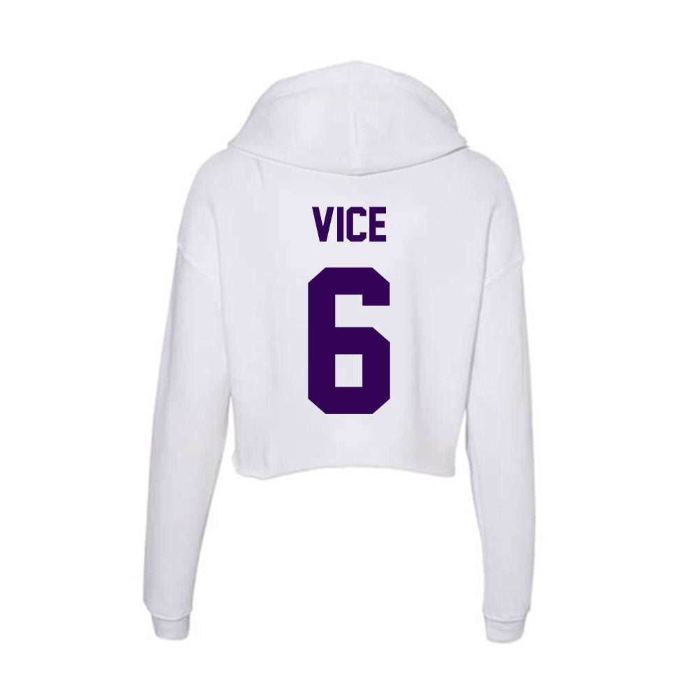 Kansas State - NCAA Men's Basketball : Brock Vice - Women's Crop Fleece Hoodie-1