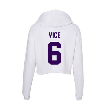Kansas State - NCAA Men's Basketball : Brock Vice - Women's Crop Fleece Hoodie-1