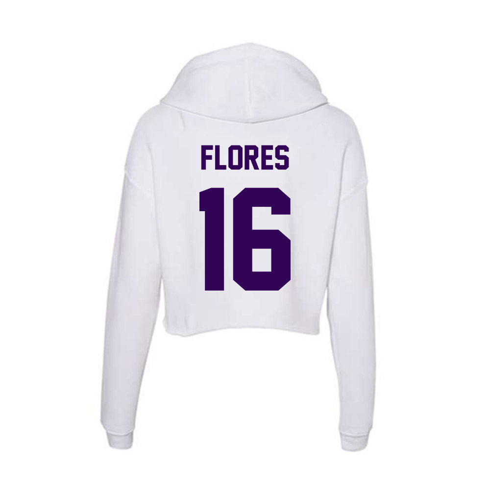Kansas State - NCAA Baseball : Matthew Flores - Women's Crop Fleece Hoodie-1
