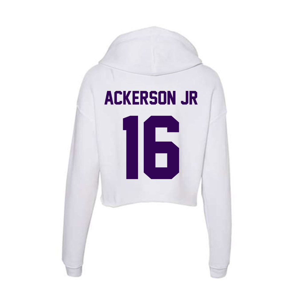 Kansas State - NCAA Football : Dj Ackerson Jr - Women's Crop Fleece Hooded Sweatshirt-1
