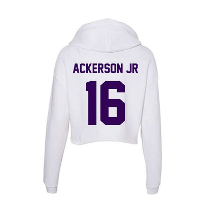 Kansas State - NCAA Football : Dj Ackerson Jr - Women's Crop Fleece Hooded Sweatshirt-1