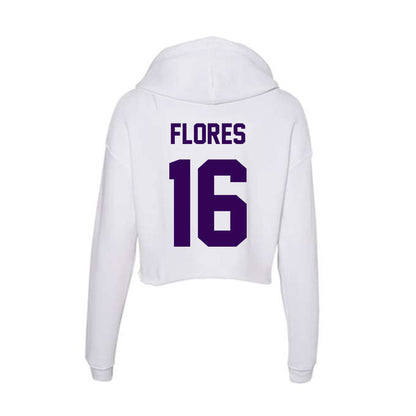 Kansas State - NCAA Baseball : Matthew Flores - Women's Crop Fleece Hoodie-1