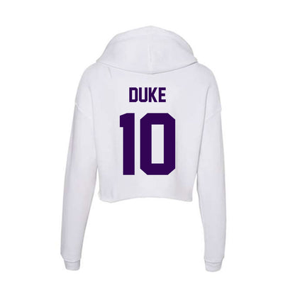 Kansas State - NCAA Baseball : Tanner Duke - Women's Crop Fleece Hoodie-1
