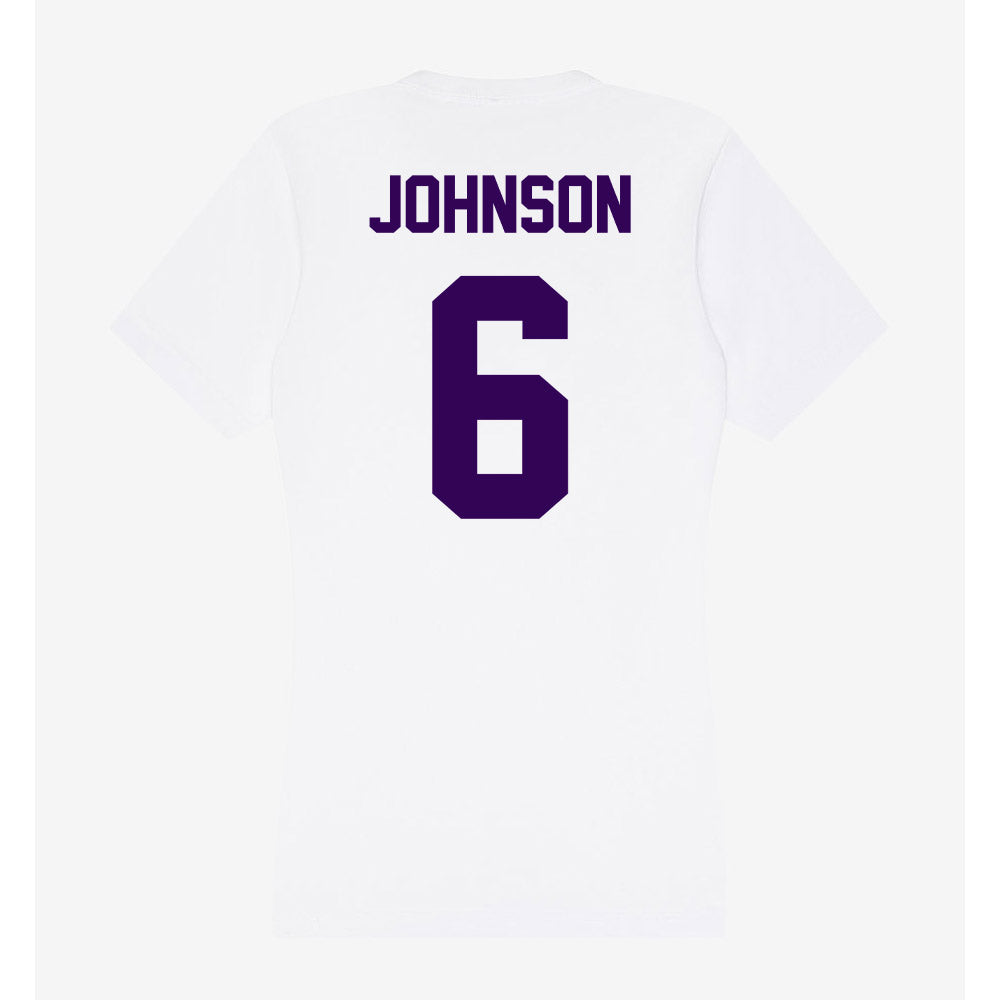 Kansas State - NCAA Men's Basketball : Marcus Johnson - Women's V-Neck T-Shirt-1