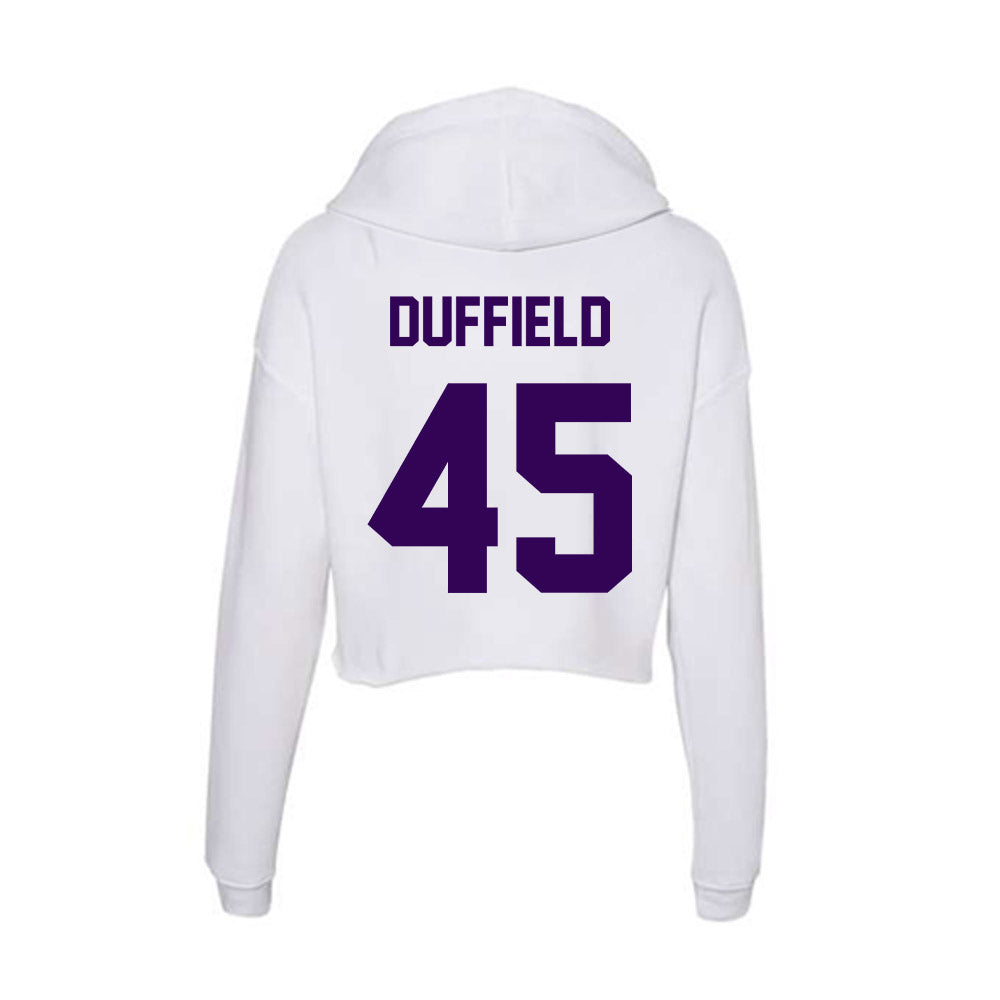 Kansas State - NCAA Football : Jaxson Duffield - Women's Crop Fleece Hoodie-1