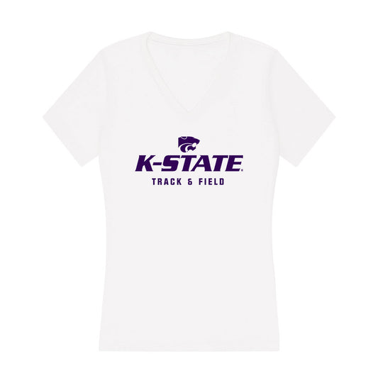 Kansas State - NCAA Women's Track & Field : Desirae Riehle - Women's V-Neck T-Shirt-0
