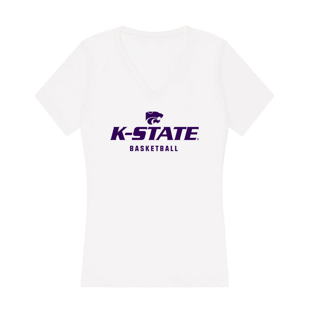 Kansas State - NCAA Men's Basketball : Marcus Johnson - Women's V-Neck T-Shirt-0