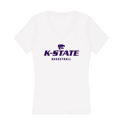 Kansas State - NCAA Men's Basketball : Marcus Johnson - Women's V-Neck T-Shirt-0