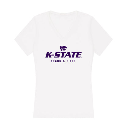 Kansas State - NCAA Women's Track & Field : Delaney Wright - Women's V-Neck T-Shirt-0