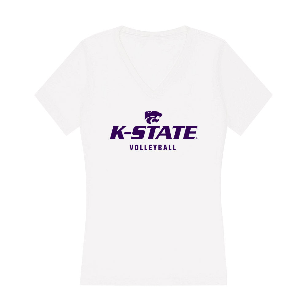 Kansas State - NCAA Women's Volleyball : Lauren Latham - Women's V-Neck T-Shirt-0
