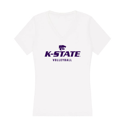 Kansas State - NCAA Women's Volleyball : Ellah Derrer - Women's V-Neck T-Shirt-0