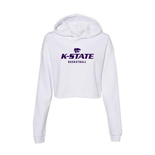 Kansas State - NCAA Men's Basketball : Jaden Schutt - Women's Crop Fleece Hooded Sweatshirt-0
