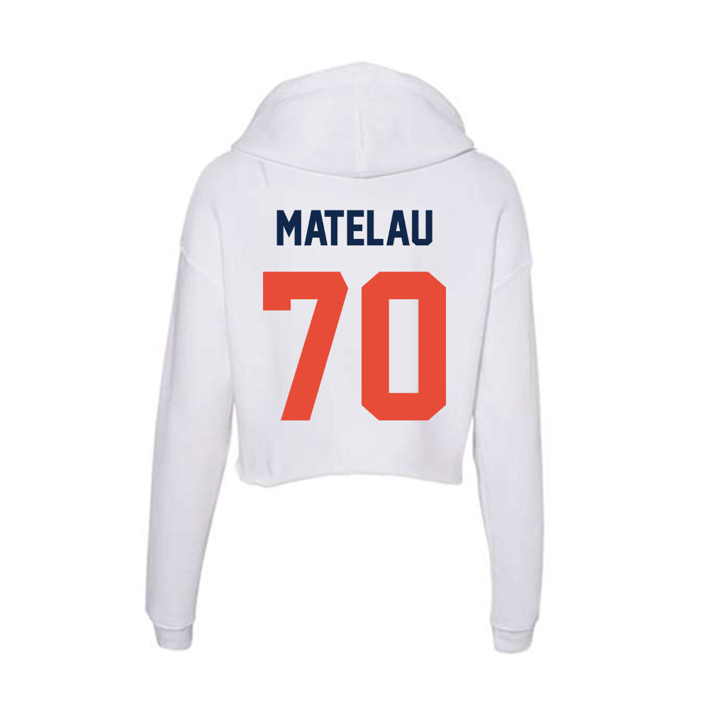 Illinois - NCAA Football : Maika Matelau - Women's Crop Fleece Hoodie-1