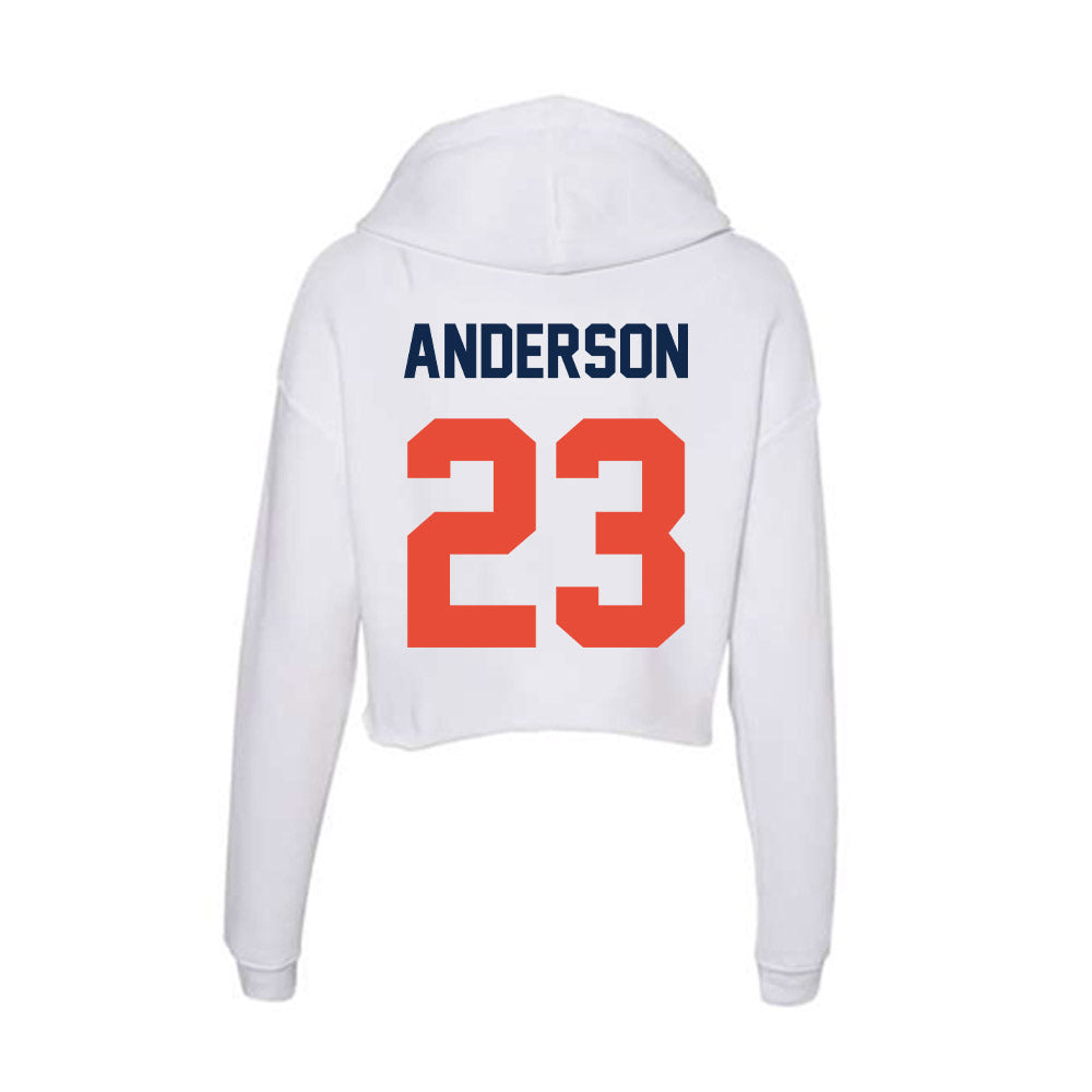 Illinois - NCAA Football : Jordan Anderson - Women's Crop Fleece Hooded Sweatshirt-1