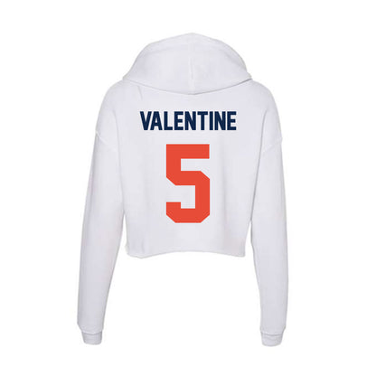 Illinois - NCAA Football : Ca'Lil Valentine - Women's Crop Fleece Hoodie-1