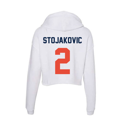 Illinois - NCAA Men's Basketball : Andrej Stojakovic - Women's Crop Fleece Hoodie-1