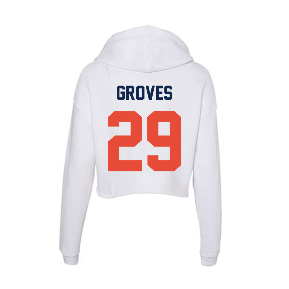Illinois - NCAA Baseball : Nick Groves - Women's Crop Fleece Hoodie-1