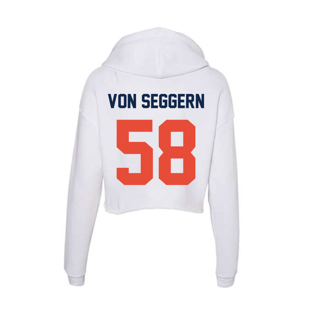 Illinois - NCAA Football : Landen Von Seggern - Women's Crop Fleece Hoodie-1