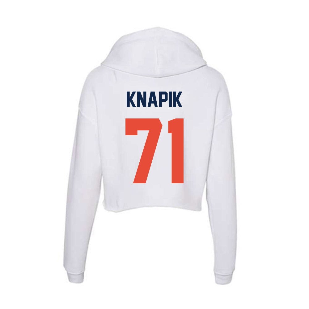 Illinois - NCAA Football : Nathan Knapik - Women's Crop Fleece Hoodie-1
