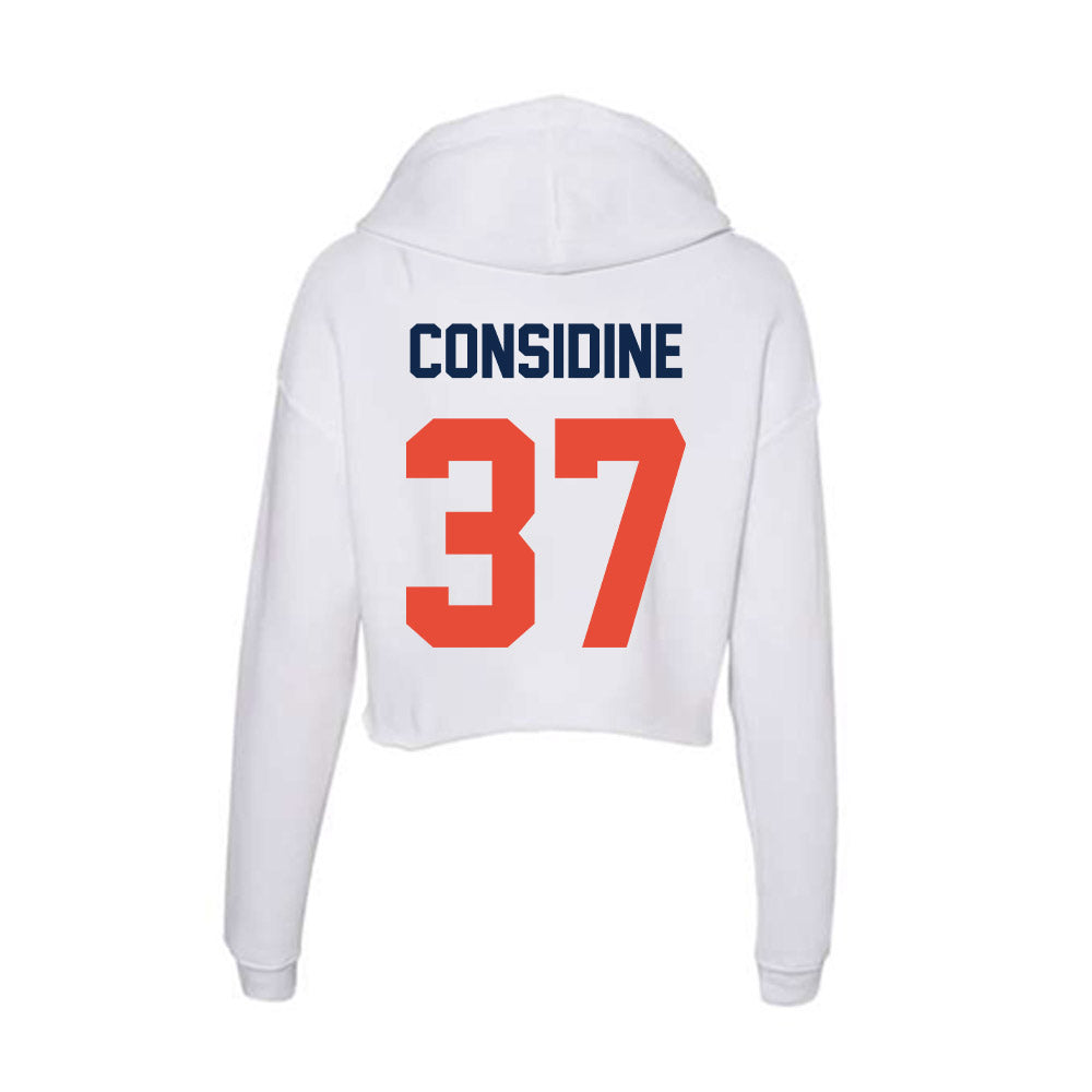 Illinois - NCAA Football : Caden Considine - Women's Crop Fleece Hoodie-1