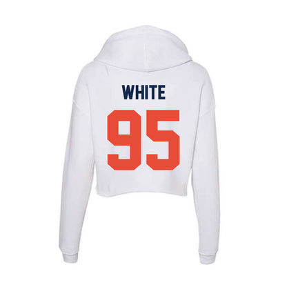 Illinois - NCAA Football : Isaiah White - Women's Crop Fleece Hoodie-1