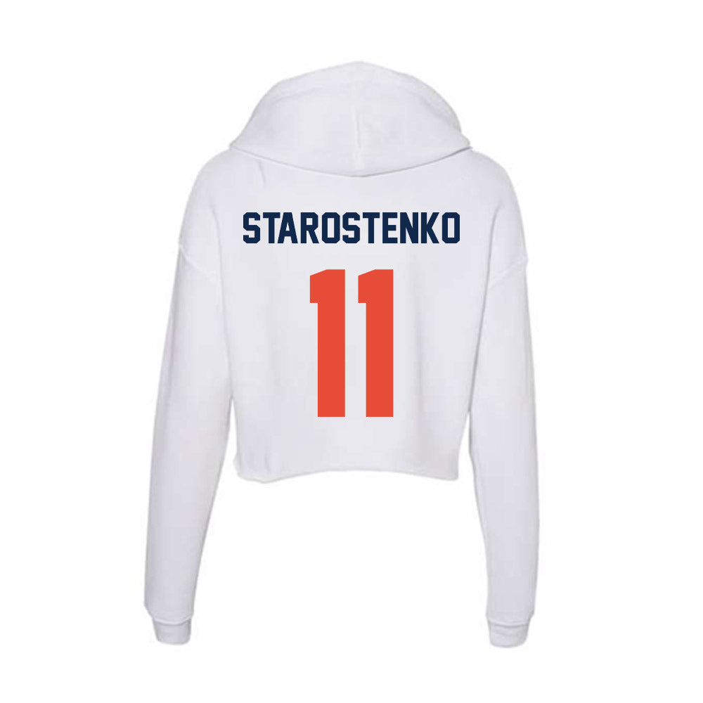 Illinois - NCAA Women's Volleyball : Kristina Starostenko - Women's Crop Fleece Hooded Sweatshirt-1