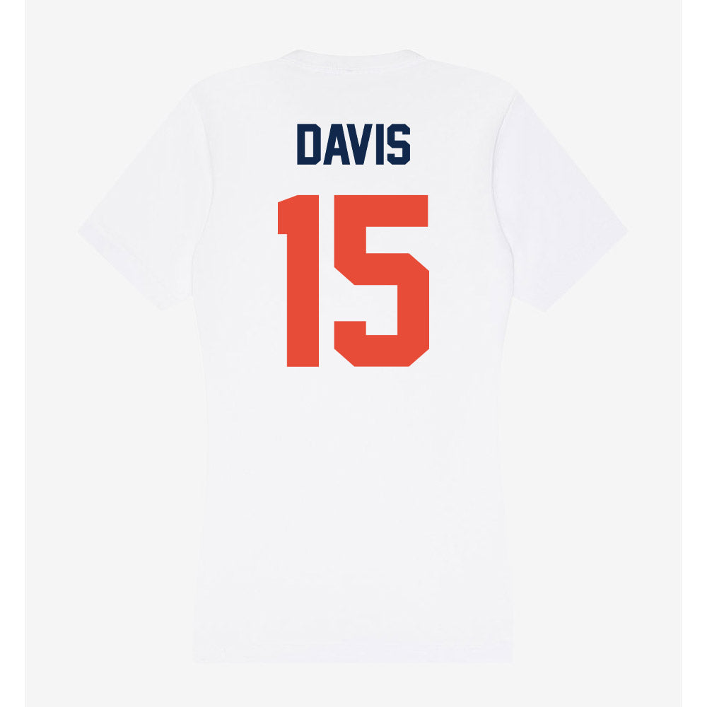 Illinois - NCAA Men's Basketball : Jake Davis - Women's V-Neck T-Shirt-1