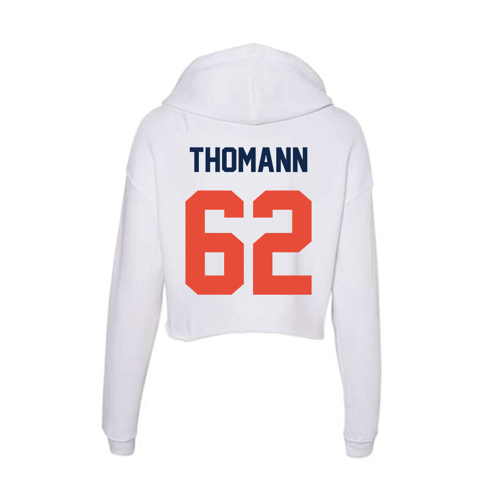 Illinois - NCAA Football : Casey Thomann - Women's Crop Fleece Hoodie-1