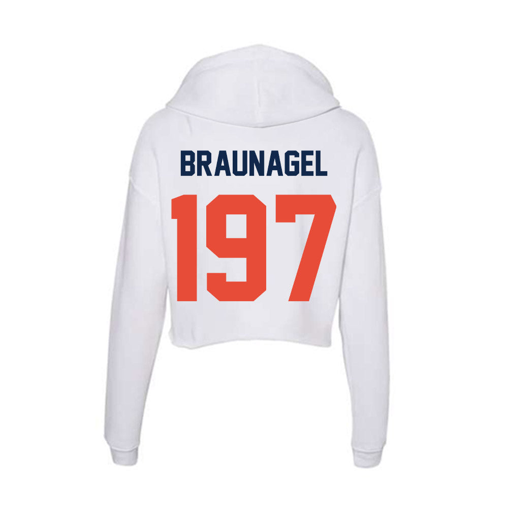 Illinois - NCAA Wrestling : Joey Braunagel - Women's Crop Fleece Hoodie-1