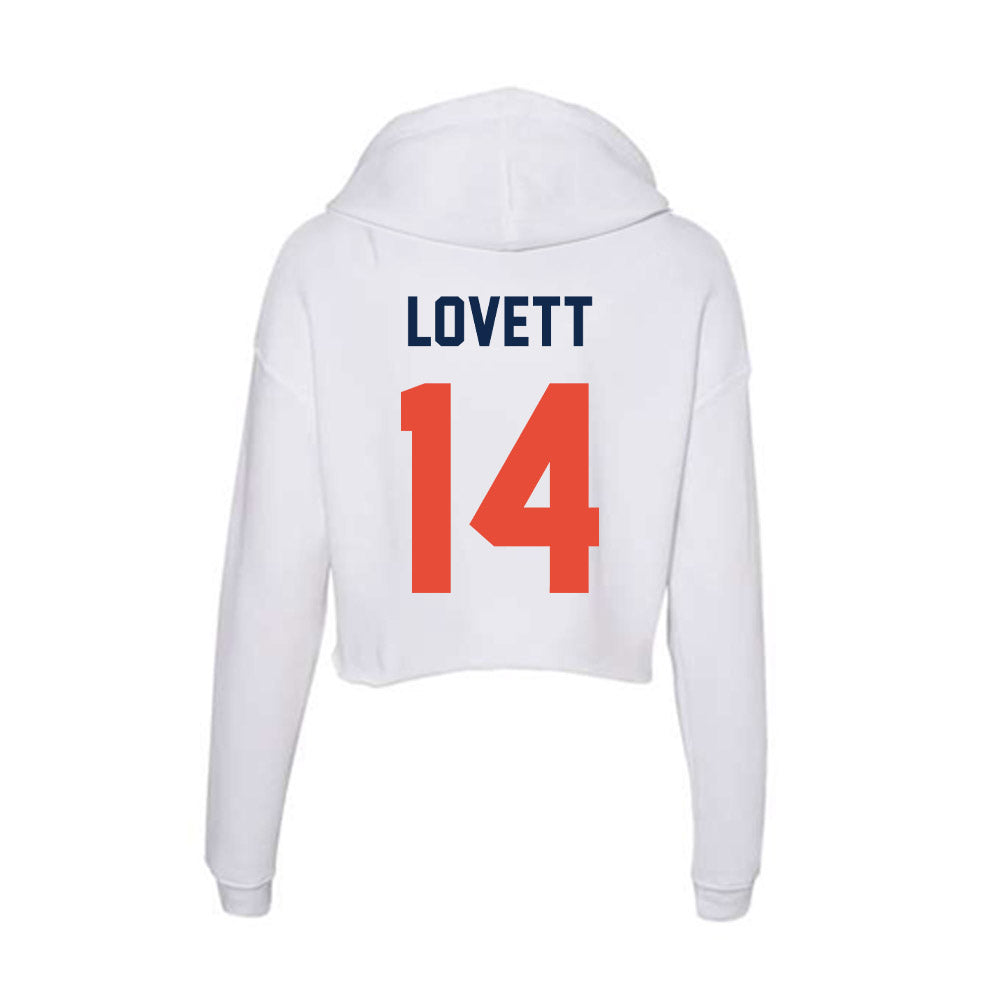 Illinois - NCAA Football : Andre Lovett - Women's Crop Fleece Hoodie-1