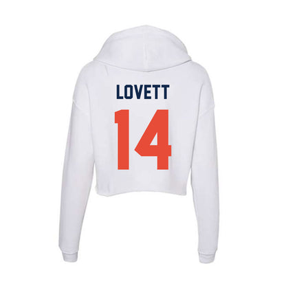 Illinois - NCAA Football : Andre Lovett - Women's Crop Fleece Hoodie-1