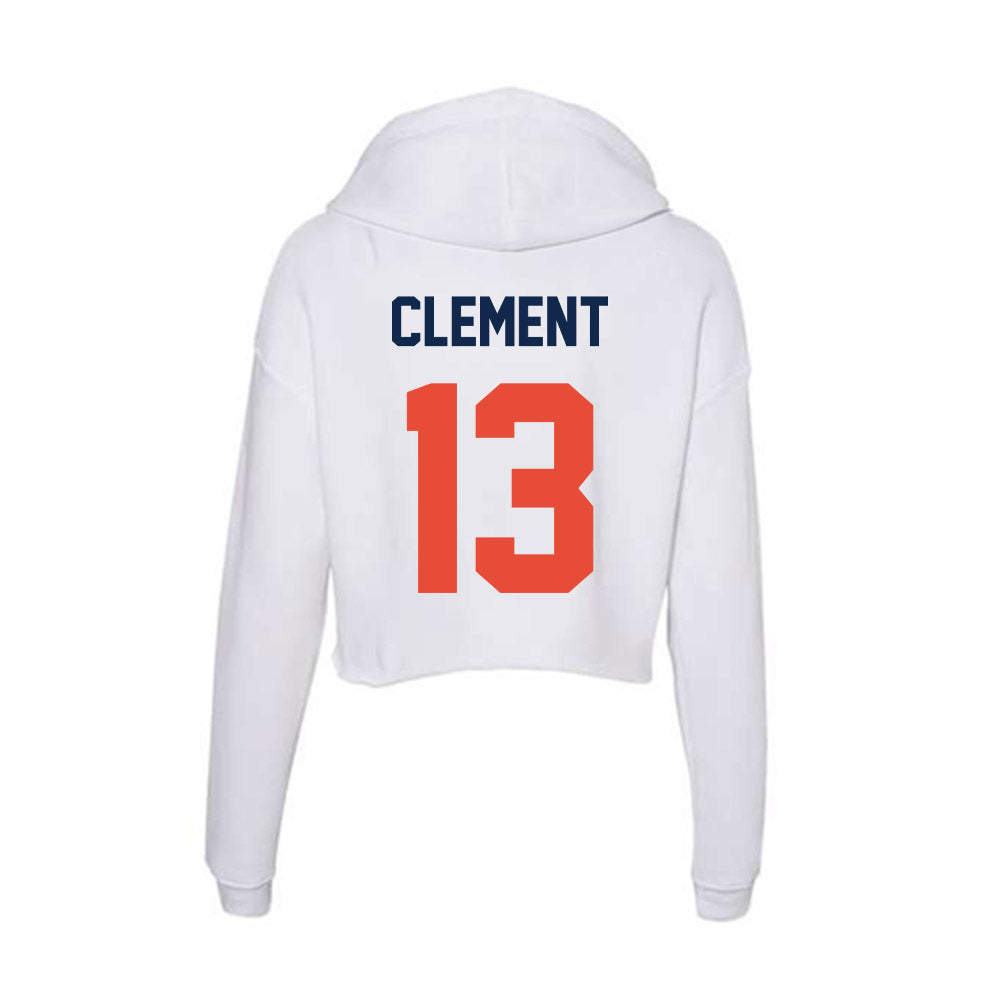 Illinois - NCAA Football : Hudson Clement - Women's Crop Fleece Hoodie-1