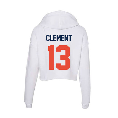 Illinois - NCAA Football : Hudson Clement - Women's Crop Fleece Hoodie-1