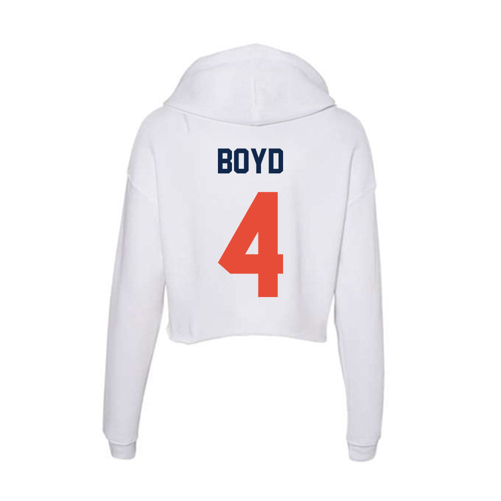 Illinois - NCAA Football : Carson Boyd - Women's Crop Fleece Hoodie-1