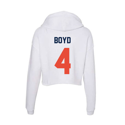 Illinois - NCAA Football : Carson Boyd - Women's Crop Fleece Hoodie-1