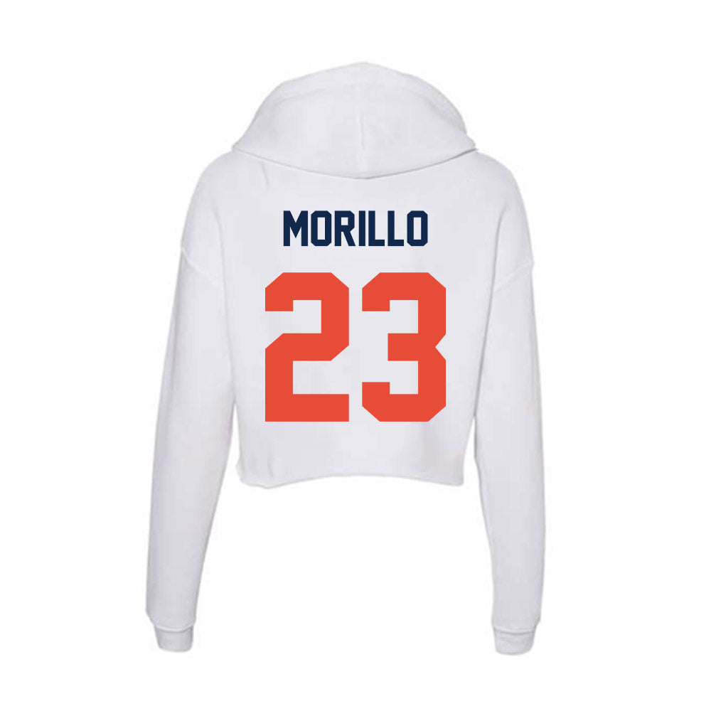 Illinois - NCAA Men's Basketball : Lucas Morillo - Women's Crop Fleece Hooded Sweatshirt-1