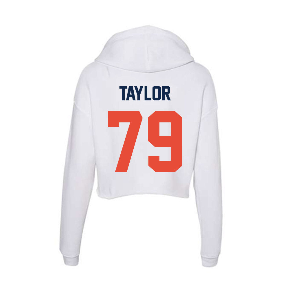Illinois - NCAA Football : TJ Taylor - Women's Crop Fleece Hoodie-1