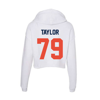 Illinois - NCAA Football : TJ Taylor - Women's Crop Fleece Hoodie-1